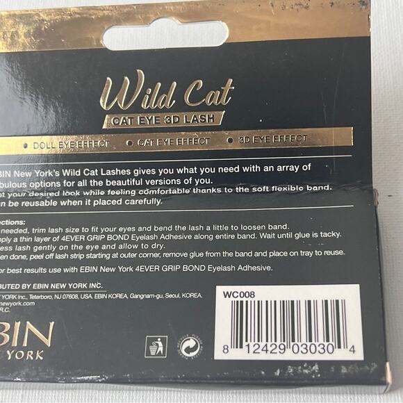 EBIN NEW YORK  Wild Cat Strip Cat Eye  3D Makeup Beauty  Lash Extension COCO - Picture 11 of 11